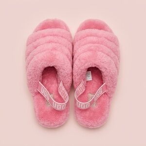 NWT Limited UGG Fluff‎ Yeah Slides Pink Rose Size 9W (Discontinued)